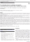 Cover page: The relationship between air pollutants and maternal socioeconomic factors on preterm birth in California urban counties