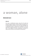 Cover page: a woman, alone