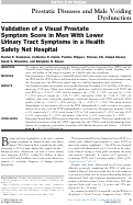 Cover page: Validation of a Visual Prostate Symptom Score in Men with Lower Urinary Tract Symptoms in a Health Safety Net Hospital