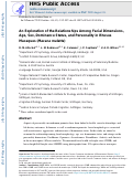 Cover page: An Exploration of the Relationships Among Facial Dimensions, Age, Sex, Dominance Status, and Personality in Rhesus Macaques (Macaca mulatta)