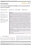 Cover page: Socioeconomic disparities in timeliness of care and outcomes for anal cancer patients.