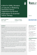 Cover page: A Role for GABAA Receptor β3 Subunits in Mediating Harmaline Tremor Suppression by Alcohol: Implications for Essential Tremor Therapy.