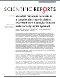 Cover page: Microbial metabolic networks in a complex electrogenic biofilm recovered from a stimulus-induced metatranscriptomics approach.