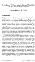 Cover page: Footprints of Caliban: Appropriation of English in Selected African Fictional Texts