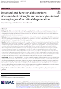 Cover page: Structural and functional distinctions of co-resident microglia and monocyte-derived macrophages after retinal degeneration