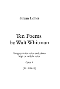 Cover page: Ten Poems by Walt Whitman