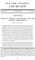 Cover page: Cruelty, Prison Conditions, and the Eighth Amendment