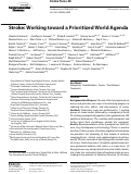 Cover page: Stroke: working toward a prioritized world agenda.