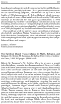 Cover page: The Spiritual Quest: Transcendence in Myth, Religion, and Science. By Robert M. Torrance.