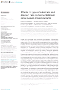 Cover page: Effects of type of substrate and dilution rate on fermentation in serial rumen mixed cultures.