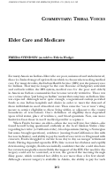 Cover page: Elder Care and Medicare