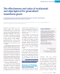 Cover page: The effectiveness and value of eculizumab and efgartigimod for generalized myasthenia gravis.