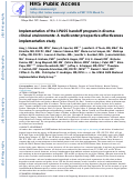 Cover page: Implementation of the I-PASS handoff program in diverse clinical environments: A multicenter prospective effectiveness implementation study.