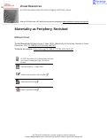 Cover page of Materiality as Periphery, Revisited