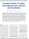 Cover page: Imaging Studies of Aging, Neurodegenerative Disease, and Alcoholism.