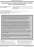 Cover page: Preparing Emergency Medicine Residents to Disclose Medical Error Using Standardized Patients