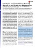 Cover page: Predicting the evolutionary dynamics of seasonal adaptation to novel climates in Arabidopsis thaliana