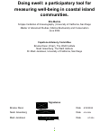 Cover page: Doing swell: a participatory tool formeasuring well-being in coastal island communities.