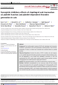 Cover page: Synergistic inhibitory effects of clopidogrel and rivaroxaban on platelet function and platelet-dependent thrombin generation in cats.