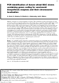 Cover page: PCR identification of durum wheat BAC clones containing genes coding for carotenoid biosynthesis enzymes and their chromosome localization