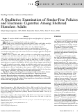 Cover page: A Qualitative Examination of Smoke-Free Policies and Electronic Cigarettes Among Sheltered Homeless Adults