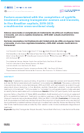 Cover page: Factors associated with the completion of syphilis treatment among transgender women and travestis, in five Brazilian capitals, 2019-2021: a multicenter cross-sectional study.