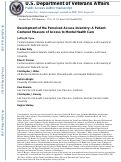 Cover page: Development of the Perceived Access Inventory: A Patient-Centered Measure of Access to Mental Health Care