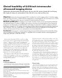 Cover page: CLINICAL FEASIBILITY OF AN 0.018-INCH INTRAVASCULAR ULTRASOUND IMAGING DEVICE