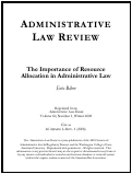 Cover page: The Importance of Resource Allocation in Administrative Law