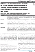 Cover page: Influence of Socioeconomic Factors on Stone Burden at Presentation to Tertiary Referral Center: Data From the Registry for Stones of the Kidney and Ureter.