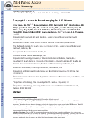 Cover page: Geographic Access to Breast Imaging for US Women