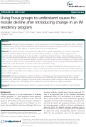 Cover page: Using focus groups to understand causes for morale decline after introducing change in an IM residency program.