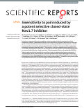 Cover page: Insensitivity to pain induced by a potent selective closed-state Nav1.7 inhibitor