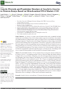 Cover page of Genetic Diversity and Population Structure of Anopheles funestus in Western Kenya Based on Mitochondrial DNA Marker COII