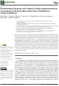 Cover page: Breastfeeding Duration and Timing of Bottle Supplementation: Associations with Body Mass Index from Childhood to Young-Adulthood