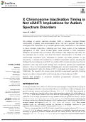Cover page: X Chromosome Inactivation Timing is Not eXACT: Implications for Autism Spectrum Disorders
