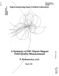 Cover page: A Summary of SSC Dipole Magnet Field Quality Measurements