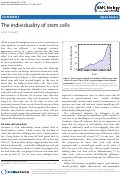 Cover page: The individuality of stem cells