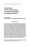 Cover page: Political Status of Native Indian Women: Contradictory Implications of Canadian State Policy