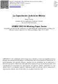 Cover page: La Capacitación Judicial en México