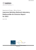 Cover page: Lawrence Berkeley National Laboratory Radionuclide Air Emission Report for 2015: