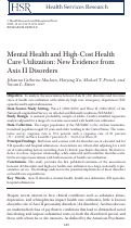 Cover page: Mental Health and High‐Cost Health Care Utilization: New Evidence from Axis II Disorders