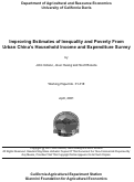 Cover page: Improving Estimates of Inequality and Poverty From Urban China's Household Income and Expenditure Survey