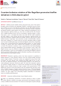 Cover page: Counterclockwise rotation of the flagellum promotes biofilm initiation in Helicobacter pylori.