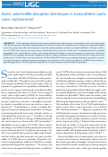 Cover page: Aortic valve leaflet disruption techniques in transcatheter aortic valve replacement.