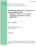 Cover page: Doubling the global pace of progress for energy efficiency (EE):Applying a "Moore's Law" of EE to technology innovation for off-grid applications