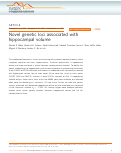 Cover page: Novel genetic loci associated with hippocampal volume