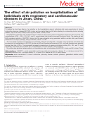 Cover page: The effect of air pollution on hospitalization of individuals with respiratory and cardiovascular diseases in Jinan, China