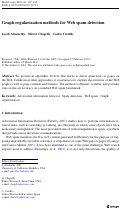 Cover page: Graph regularization methods for Web spam detection