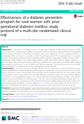 Cover page: Effectiveness of a diabetes prevention program for rural women with prior gestational diabetes mellitus: study protocol of a multi-site randomized clinical trial
